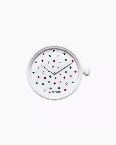 O clock dial crystal white mix